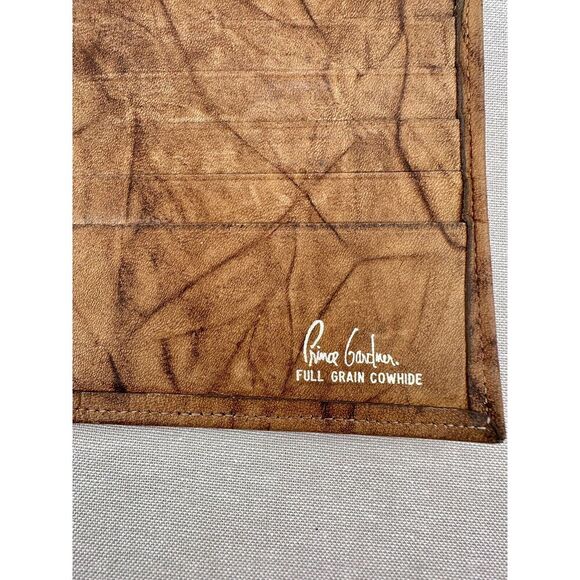 Prince Gardner Vintage Brown Full Grain Cowhide Bifold Men's‎ Wallet - Picture 4 of 6